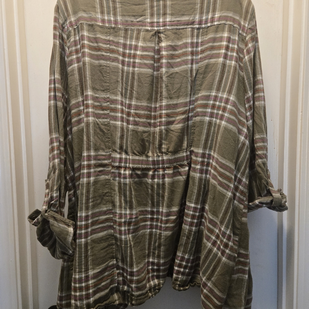 Cato Plaid Shirt Jacket Olive 26/28